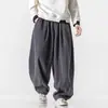 Calça de Veludo Cotelê Estilo Chinês Alongada Cor Sólida Tamanho Grande Perna Larga Reta Calças Casuais Largas para Casal Homem