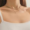 Colgante de estrella de cinco puntas con incrustaciones de circonitas, estilo europeo y americano, joyería transfronteriza, a la moda, combina con todo, exquisita cadena para damas