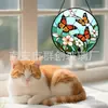 Adornos colgantes de vidrio multicolor de mariposas múltiples transfronterizos, decoraciones de vidrio para el hogar, decoraciones para ventanas, capta soles para el jardín