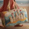Nueva Marca Independiente Serie Hawaiana Bolso de Viaje Acolchado de Algodón, Bolso de Yoga para Mujer Estampado de Moda, Bolso de Mano