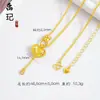 Retención de Color Alta Oro Arena Cepillado Incrustado Diamante Trébol de Cuatro Hojas Corazón de Melocotón Corazón de Amor Sonrisa Collar Lujo Ligero Sentido de Gama Alta Cadena para Clavícula Venta al por Mayor