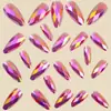 Rombos Multifacéticos Estéreo 3D Metal Galvanizado Brillo Manicura Moda Estilo Ins Europeo y Americano Uñas Redondas Almendra Serie Rosa