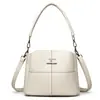 2026 Nova Bolsa Feminina para Meia-Idade Moda Simples Grande Capacidade Bolsa de Ombro Único Versátil Casual Alta Aparência Bolsa Transversal