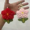 Llavero de Peluche con Forma de Flor Roja Grande Lindo de Moda Accesorio para Bolso Muñeco Juguete