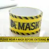 Fita de aviso com logo de marcação de decoração, cor de fundo amarelo, letras pretas, rolo grande, largura 4,8 cm, comprimento 25 metros