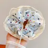Elástico de Cabelo com Laço de Renda Estilo Coreano para Meninas, Corda Fofa para Coque, Acessório de Cabelo de Alta Elasticidade