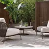 Sofá Nórdico para Exteriores Combinación para Patio Balcón Villa Sofá Tejido de Ratán Silla de Ratán para Ocio al Aire Libre Muebles para Área de Asientos al Aire Libre