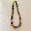 Collar de Cuentas Redondas de Turmalina Color Natural Vintage Corte Clásico Versátil Cadena para Clavícula Exquisito Elegante Collar para Mujer