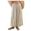 Pantalones anchos de cintura alta, con caída, empalmados con encaje, para mujer, estilo fino de verano, talla petite, holgados, casuales, cropped, de algodón y lino, rectos