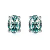 Joyería Ruizuan Estilo de Exportación Europeo y Americano Pendientes de Moissanita Forma de Huevo 1 Quilate Estilo Coreano para Mujer Plata de Ley S925 Venta al por Mayor en Stock