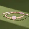 Festival do Barco-Dragão Pulseira Redonda de Calcedônia com Corda Colorida Trançada Feita à Mão 2026 Novo Estilo Pulseira de Casal Acessório de Mão da Moda Versátil para Mulheres