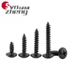 Tornillos Autorroscantes de Cabeza Plana Grande de Acero Inoxidable 304 Negro M3M4M5M6 Tornillos Autorroscantes de Cabeza de Paraguas Cruzada Recubiertos de Zinc Negro Ta