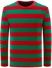 Sudaderas a Rayas de Contraste de Color Clásico 2025 para Hombre Manga Larga Impresión 3D Color Diario Casual Cuello Redondo Camisa