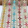 4,2cm de Largura Novo Produto Fio Dourado Estilo Étnico Renda Acessórios para Vestuário Estilo Chinês Cheongsam Hanfu Botão de Fechamento DIY