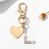 Llavero Colgante Letra Inglesa Incrustada de Diamantes Europeos y Americanos Regalo Conmemorativo Personalizado Creativo Llavero de Aleación Colgante para Bolso