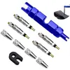 Juego de Núcleos de Válvula Estilo Francés, Combinación de Adaptadores de Válvula Francesa, Llave de Bicicleta Estilo Americano Estilo Francés, Tapón de Válvula, Herramientas de Reparación
