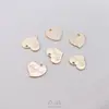 Colgante Pequeño con Letra Grabada Flor Forma de Flor de Cerezo Forma de Corazón de Melocotón Rectangular Relleno de Oro de 14K que Conserva el Color Colgante para Joyería DIY