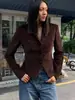 Nuevos Tops Casuales Ajustados para Mujer de Primavera y Otoño 2024 Nueva Moda Más Fáciles de Combinar Cuello Alto Manga Larga Tops de Traje