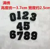 Uma variedade de apliques de tecido com letras em inglês, adesivos, apliques termocolantes, patches, acessórios para roupas, bolsas, acessórios DIY feitos à mão