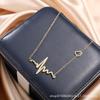 Coreano-estilo Heartbeat ECG Colar Mulheres Cold Style Simple Chain ins Titanium Steel Clavicularle Tagarelando Internet Celebridade Pingente elegante