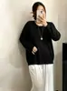 Top acanalado de cuello redondo para mujer talla grande, suéter fino para mujer, tejido casual 2026 para damas de talla grande