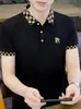 Camiseta Cruzada de Seda de Hielo para Hombre de Manga Corta 2026 Nuevo Verano Media Manga Juvenil Moderna Polo de Gama Alta