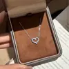 Collar de plata estilo coreano con forma de corazón de moissanita, diseño simple y único, cadena para clavícula con colgante de corazón, disponible para venta al por mayor