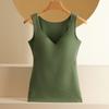 Novo colete térmico feminino com decote em V, copo fixo, sem anel de aço, sem corrida, copo térmico, roupa externa, ajuste fino, musculação, roupa interna