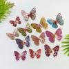 Adesivos de parede de borboleta oca tridimensional novos transfronteiriços autoadesivos para sala de estar, quarto, adesivos decorativos, papel de parede para layout de festa, atacado