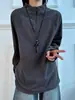 Camiseta LUUD com zíper parcial e gola alta em fleece escovado quentinho dupla face, moletom de manga comprida estilo urbano para o dia a dia