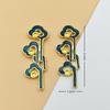Liga gota de óleo imitação ponto esmeralda queima azul borboleta flor conector diy acessórios antigos para o cabelo brincos colar acessórios