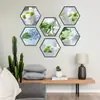 Marco de Foto Hexagonal para Pared Estilo Nórdico Planta Verde Alce Flor Pegatina de Pared Sala de Estar Dormitorio Estudio Pegatina Decorativa de Pared