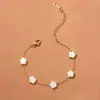 Pulsera de Acero Inoxidable con Trébol de Cuatro Hojas para Mujer, Superventas Transfronteriza, Pulsera de Moda Europea y Americana, Joyería de Mano Simple Personalizada