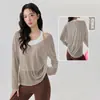 Conjunto de Ropa de Yoga para Mujer con Almohadillas en el Pecho, Chaleco Deportivo Cómodo y de Soporte, Cubre Yoga Holgado, Amigable con la Piel, Transpirable, Conjunto de Dos Piezas