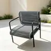 Silla de ratán para patio exterior, mesa y sillas de ocio, balcón al aire libre de jardín para el hogar, silla creativa con respaldo de cuerda para casa de huéspedes, mesa de café pequeña