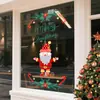 Adesivos de Vidro Decorativos de Natal Transfronteiriços 2027 para Criar Atmosfera em Vitrines, Adesivos de Vidro, Adesivos de Janela, Papai Noel Cartoon