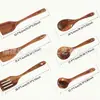 Amazon Mais Vendido Conjunto de Espátula e Colher para Cozinha com Cabo Longo de Madeira de Acácia Conjunto de Sete Peças Espátula para Panela de Madeira Maciça Conjunto de Oito Peças Colher de Sopa Atacado