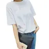Camiseta de Verano de Color Sólido Estilo Coreano para Mujer, Camiseta Holgada y Sencilla de Manga Corta para Estudiantes, Moderna y Versátil