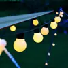 Luzes de fada LED, luzes de fada movidas a energia solar, luzes de fada com lâmpadas G50, decoração redonda à prova d'água para exterior para acampamento, ambiente de toldo, temática de planeta