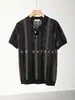 Camisa polo, camisa de punto, camiseta de manga corta para hombre, con cuello camisero, rayas caladas, estilo old money, verano, venta al por mayor de fábrica transfronteriza