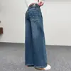 Calça jeans wide leg para meninas, coleção primavera/outono 2026, novo estilo para meninas mais velhas, calça de perna reta, modelagem solta, calça longa de outono para meninas