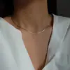Collar Transfronterizo Europeo y Americano de Acero de Titanio Electroplateado que No se Desvanece, Cadena Redonda de Hueso de Serpiente para la Clavícula, Sensación de Lujo Ligero de Alta Gama, Accesorio Versátil Unisex
