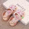 Sandalias para Niñas Zapatos Brillantes de Dibujos Animados de Princesa Estilo Nuevo de Verano Sandalias con Pedrería de Cristal para Niña Punta Cerrada Suela Suave Zapatos para Bebé