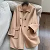 2026 Nuevo Estilo Elegante Lana Cómodo Doble Botonadura Longitud Media Abrigo de Lana Doble Cara para Mujer Venta al por Mayor N1DD23329