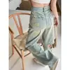 Jeans rotos estilo americano para mujer, verano 2026, finos, desgastados, deshilachados, relajados, pierna ancha, rectos, holgados
