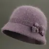 Sombreros para mujeres de mediana edad y ancianas, sombrero cálido de invierno para mamá, grueso con terciopelo, sombrero tipo cubo para personas mayores, abuela, sombrero de lana tejido para señora mayor