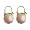 Pendientes de lujo ligeros de diseño de alta gama con estilo nicho de moda para mujer, temperamento coreano, hebilla de oreja de perla roja de red, estilo frío