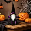 Bestseller transfronterizo sombrero negro de Halloween con murciélago sosteniendo bastón muñeco sin rostro adorno accesorio de decoración para festival