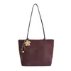 Bolsa Tote de Couro Fosco Coreano para Legumes Bolsa Hobo de Ombro Único Feminina 2026 Novo Estilo Bolsa de Ombro Único de Balde de Camurça e Pelúcia