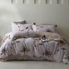 Conjunto de Quatro Peças de Algodão Escovado Estilo Pastoral de Outono e Inverno Estampado Moda Amigável à Pele Quente Capa de Edredom Lençóis e Cama de Algodão Puro